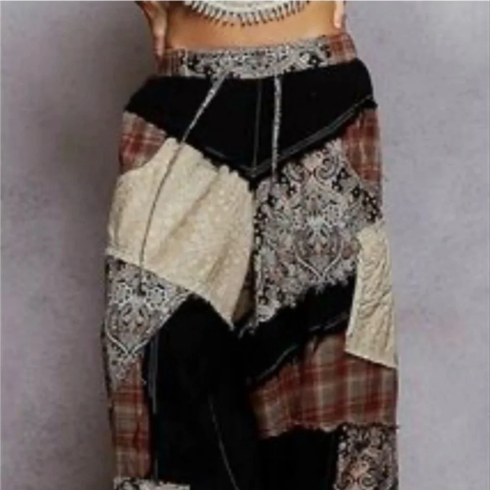 POL Black, Brown & Cream Patchwork Jogger Pants - Picture 6 of 13